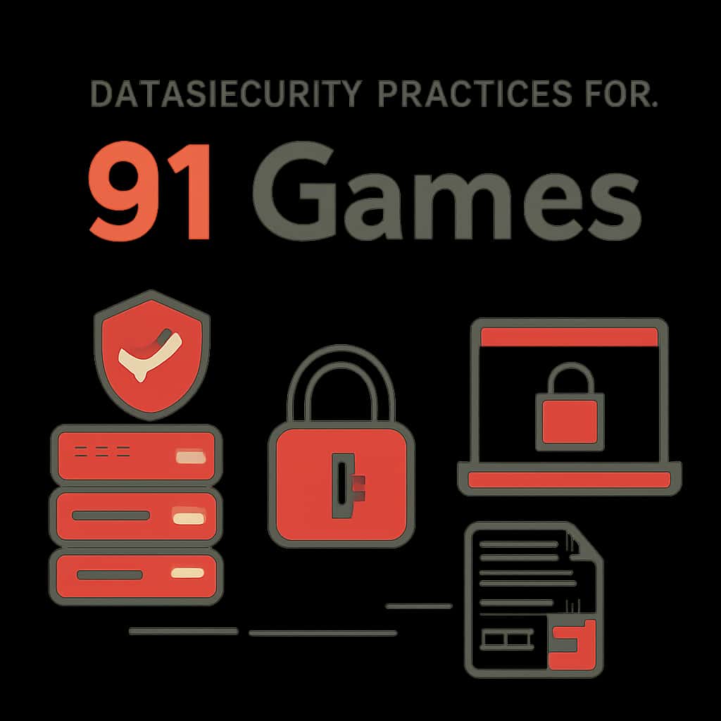 Illustration explaining data security practices for 91 Games.
