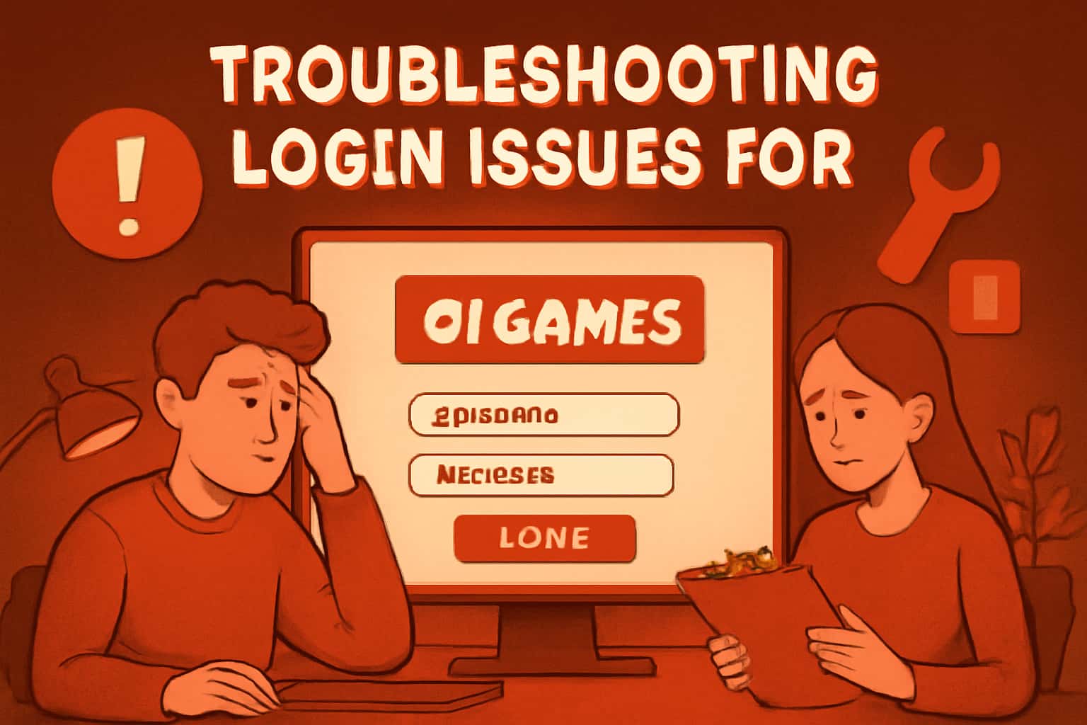 An illustration showcasing troubleshooting login issues for 91 Games.