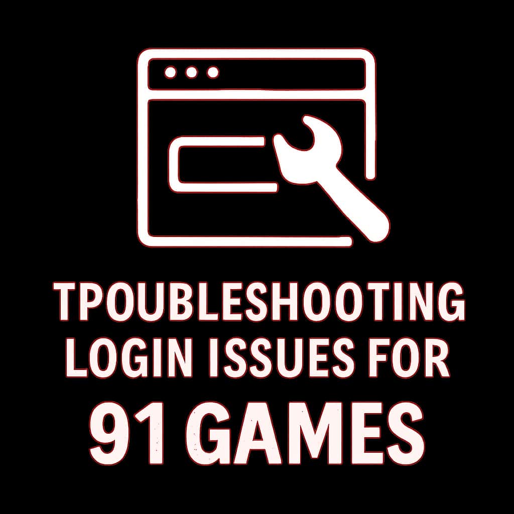 An icon illustrating troubleshooting login issues for 91 Games.