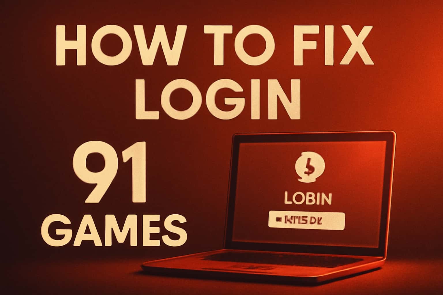 An informational visual regarding fixing login issues for 91 Games.