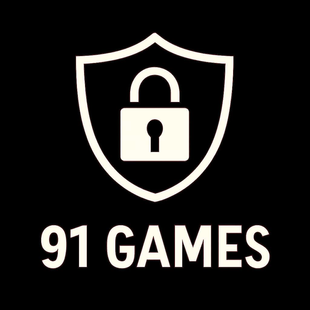 Icon illustrating security measures for 91 Games information safeguarding.