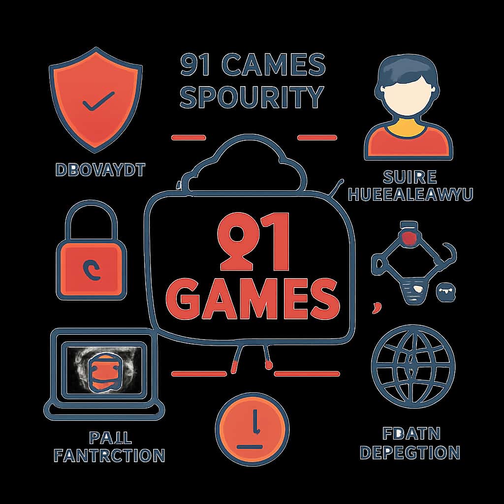 Illustration explaining the security protocols of 91 Games.